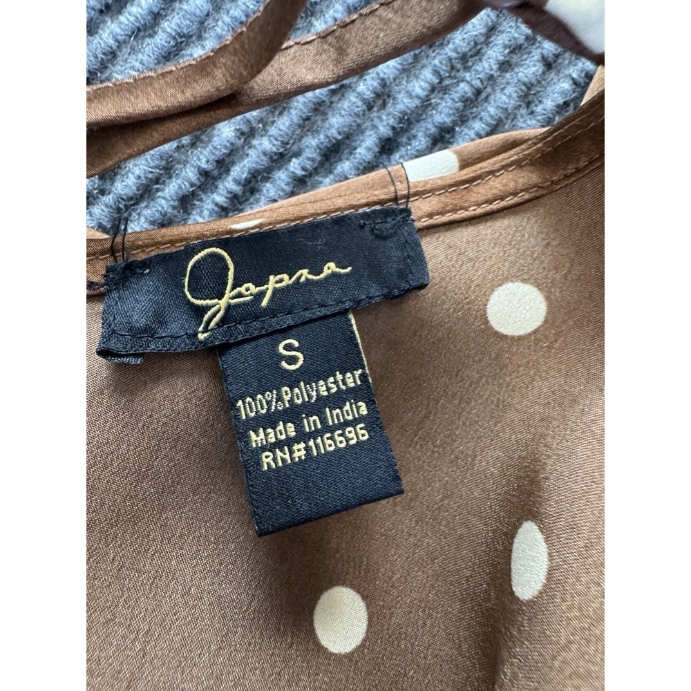 Vintage Japna Y2K Brown Polka Dot Slip Dress Satin Midi S Babydoll Grunge Forest - Picture 10 of 12